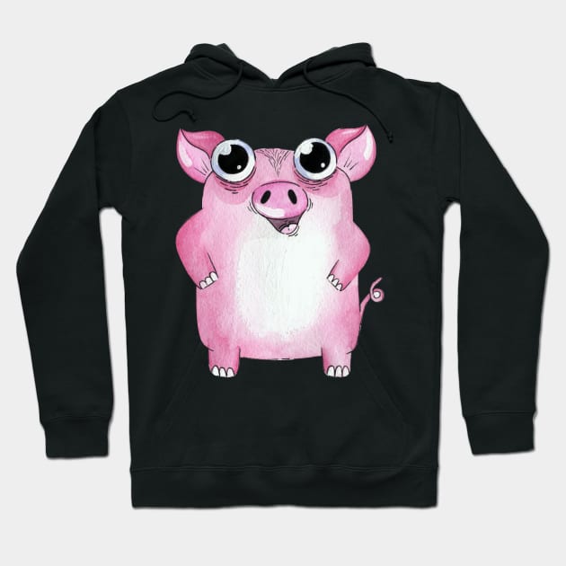 Pink Pig Hoodie by Visualism